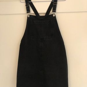 Topshop Moto Black Denim Jumper Dress US Size 8 Womens Overalls